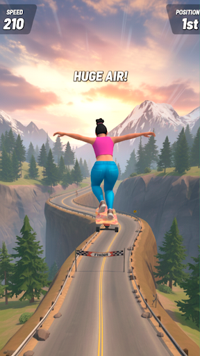 Downhill Race: Permainan Skate - Tangkapan Layar 2