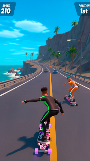 Downhill Race: Permainan Skate - Tangkapan Layar 3