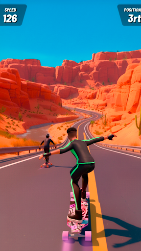 Downhill Race: Permainan Skate - Tangkapan Layar 4
