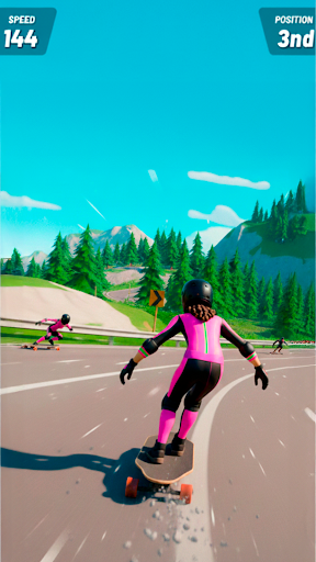 Downhill Race: Permainan Skate - Tangkapan Layar 6