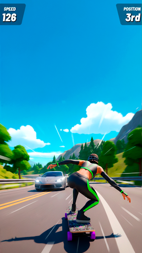 Downhill Race: Permainan Skate - Tangkapan Layar 7