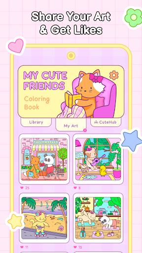 My Cute Friends: Coloring Book - Tangkapan Layar 6