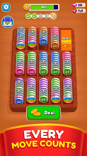 Pocket Sort: Coin Merge Puzzle - Tangkapan Layar 3