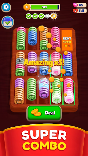 Pocket Sort: Coin Merge Puzzle - Tangkapan Layar 4