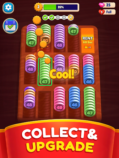 Pocket Sort: Coin Merge Puzzle - Tangkapan Layar 8